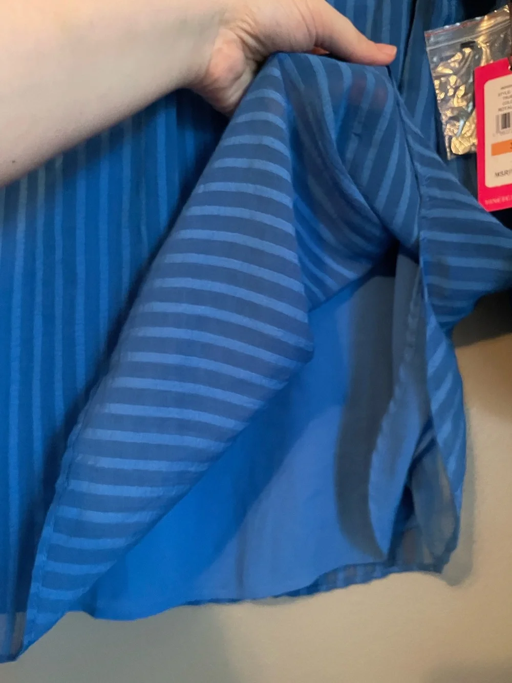 NWT Vince Camuto Sz 3X Womens Blue Striped Blouse Dress Top Shirt Ret $89! - Picture 5 of 11